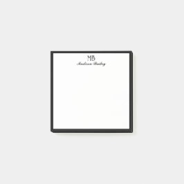 Chique Monogram Decoratieve Typografie | Zwarte ra Post-it® Notes