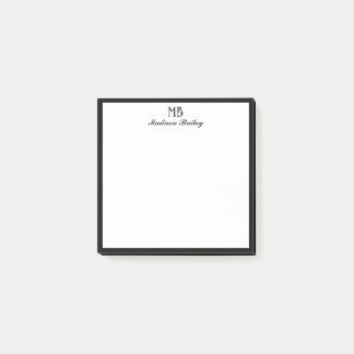 Chique Monogram Decoratieve Typografie | Zwarte ra Post-it® Notes