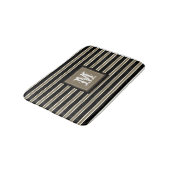 Chique Monogram & Eenvoudige Witte Beige Zwarte St Badmat (Gekanteld)