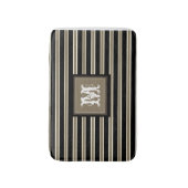Chique Monogram & Eenvoudige Witte Beige Zwarte St Badmat (Voorkant Verticaal)