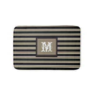 Chique Monogram & Eenvoudige Witte Beige Zwarte St Badmat