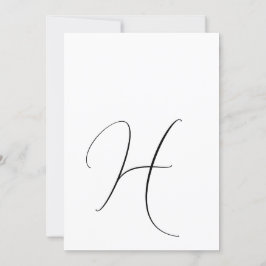 Chique Monogram Elegant Classic Zwart Wit Bruiloft Kaart