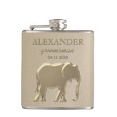 Chique Monogram Gouden Bruidsjonkers Heupfles (Voorkant)