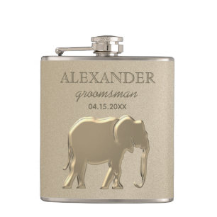 Chique Monogram Gouden Bruidsjonkers Heupfles