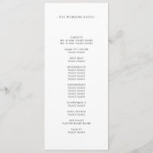 Chique Monogram Houtskool Zwart Wit Bruiloft Programmakaart (Achterkant)