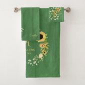 Chique monogram initiaal modern boerderijgroen bad handdoek (Insitu)