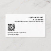 Chique Monogram Initiaal Professionele Roze QR Visitekaartje (Achterkant)