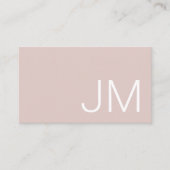 Chique Monogram Initiaal Professionele Roze QR Visitekaartje (Voorkant)