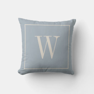 Chique Monogram Initiaal Zachte Farmhouse Blauw &  Kussen