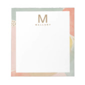 Chique Monogram Kleurrijke Abstracte Vormen Notitieblok (Voorkant)