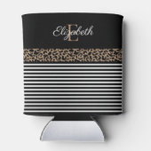 Chique monogram Leopard Print Mok Blikjeskoeler (Achterkant)