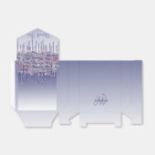 Chique Monogram Marmer Blauw Glitter Drips Bedankdoosjes (Uitgevouwen)