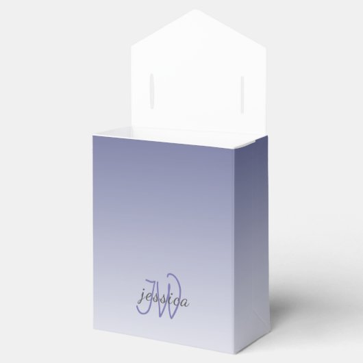 Chique Monogram Marmer Blauw Glitter Drips Bedankdoosjes (Geopend)