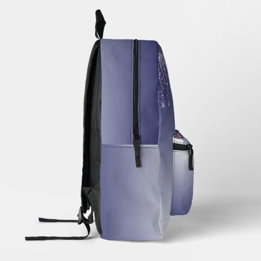 Chique Monogram Marmer Blauw Glitter Drips Bedrukte Rugzak (Links)