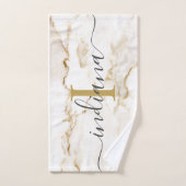 Chique Monogram Marmer Look Maatwerk Handdoek (Handdoek)
