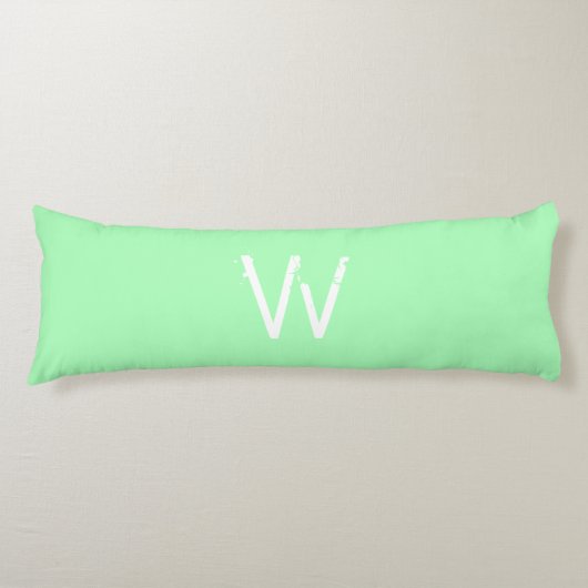 Chique Monogram Mintgroen Lichaamskussen (Voorkant)