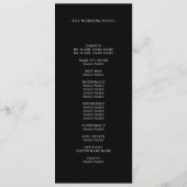 Chique Monogram Moderne Zwart-wit bruiloft Programmakaart (Achterkant)