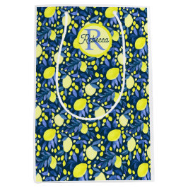 Chique Monogram Naam Landelijke Citrus Citroen Bla Medium Cadeauzakje