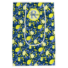 Chique Monogram Naam Landelijke Citrus Citroen Bla Medium Cadeauzakje