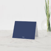Chique Monogram Navy Blauwe Witte Rand Bedankkaart (Achterkant)
