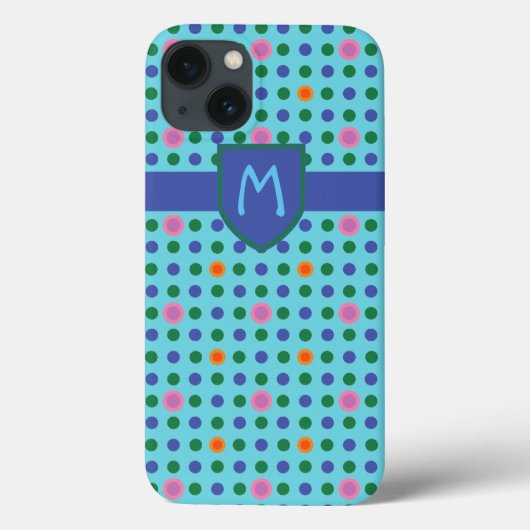 Chique Monogram Polka Dots Aangepaste iPad Case (Achterkant)