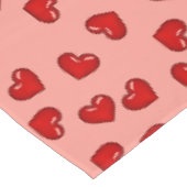 Chique monogram rood hart blauw bloem op roze tafelkleed (Gekanteld)