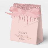 Chique Monogram Roos Gouden Glitter Drips Bedankdoosjes (Voorkant Zijde)