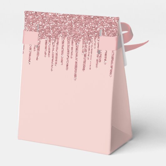 Chique Monogram Roos Gouden Glitter Drips Bedankdoosjes (Achterkant)