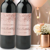 Chique Monogram Roos Goudfolie Glitter 90ste Verja Wijn Etiket