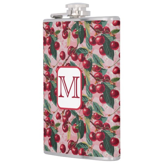 Chique monogram  roze 'Cherry Pop' Heupfles (Links)