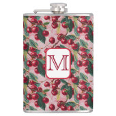 Chique monogram  roze 'Cherry Pop' Heupfles (Voorkant)