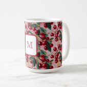 Chique monogram  roze 'Cherry Pop' Koffiemok (Voorkant rechts)
