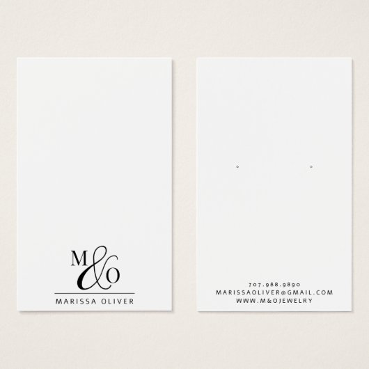 Chique Monogram Sieraden Designer Visitekaartje (Voorkant /achterkant)