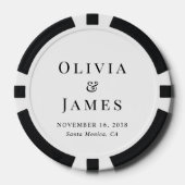 Chique Monogram Trouwjurk Poker Chips (Voorkant)