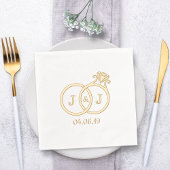 Chique Monogram trouwringen Folie Servetten