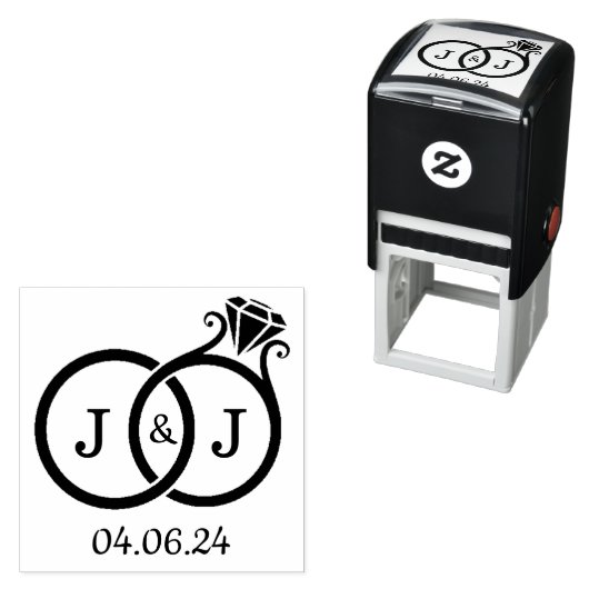 Chique Monogram trouwringen Zelfinktende Stempel (In situ)