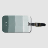 Chique Monogram Waterverf Limed Spruce Ombre Bagagelabel (Voorkant (horizontaal))
