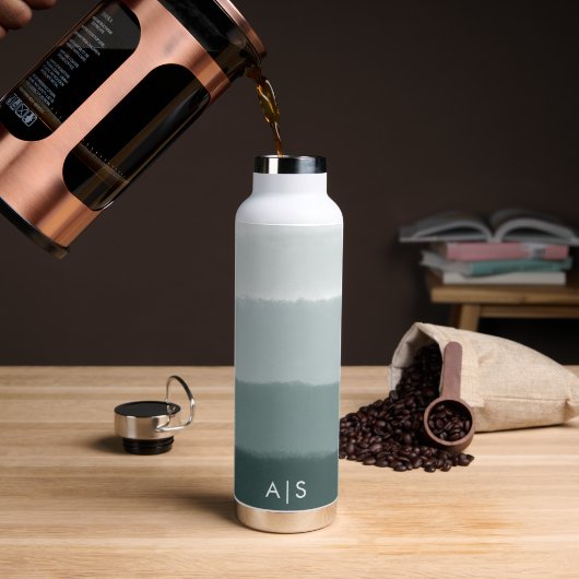 Chique Monogram Waterverf Limed Spruce Ombre Waterfles (Koffie)
