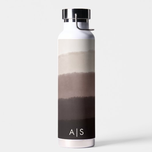 Chique Monogram Waterverf Notenbruin Ombre Waterfles (Links)