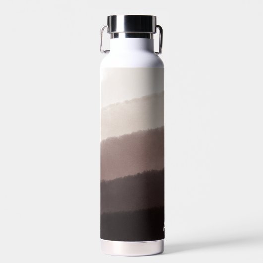 Chique Monogram Waterverf Notenbruin Ombre Waterfles (Voorkant)