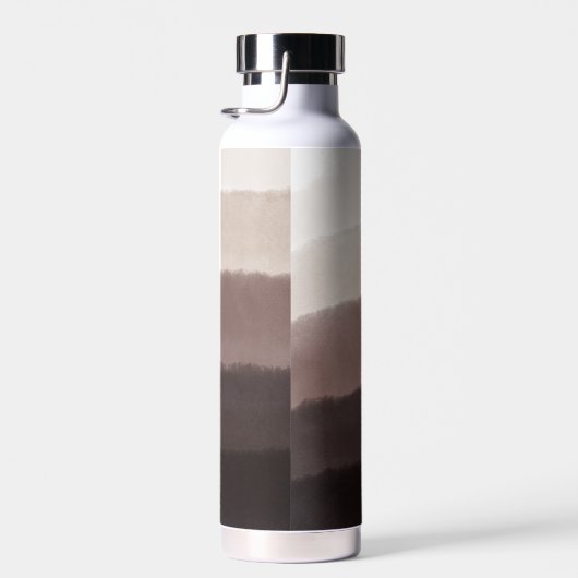 Chique Monogram Waterverf Notenbruin Ombre Waterfles (Rechts)