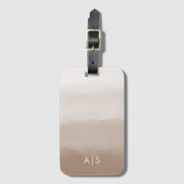 Chique Monogram Waterverf Paddestoel Bruin Ombre Bagagelabel