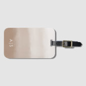 Chique Monogram Waterverf Paddestoel Bruin Ombre Bagagelabel (Voorkant (horizontaal))