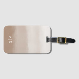 Chique Monogram Waterverf Paddestoel Bruin Ombre Bagagelabel