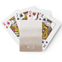 Chique Monogram Waterverf Paddestoel Bruin Ombre