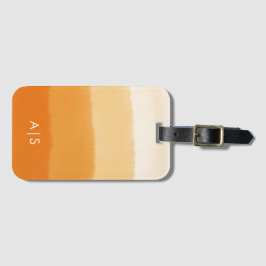 Chique monogram Waterverf pompoen Sinaasappel Ombr Bagagelabel