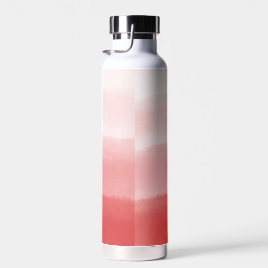 Chique monogram Waterverf vervaagd koraal rood omb Waterfles (Rechts)