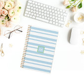 Chique Monogram  Witte en Blauwe Strepen Planner