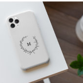 Chique Monogram Wreath Gepersonaliseerde zwart-wit Case-Mate iPhone Case