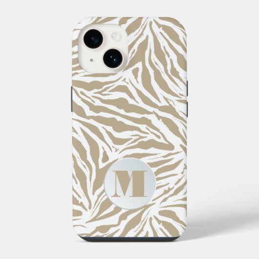 Chique Monogram Zebra iPhone Hoesje (Achterkant)